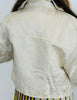 Gold Contrast Faux Fur Collar Zip Up Jacket (Reg. and Plus)