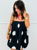 Black Polka Dot Bubble Hem Mini Dress (Reg.)