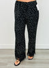 Black/White Polka Dot Lace Hem Pants (Reg.)
