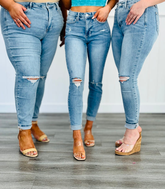 Judy Blue All In Tummy Control Mid-Rise Skinny Jeans (Reg. and Plus)