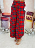 Red Checkered Tulip Hem Pants (Reg.)