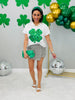 Queen Of Sparkles White/Green Shamrock Floral Tee (Reg. & Plus)