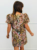Brown Floral Puff Sleeve Mini Dress (Reg.)