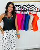 Scallop Trim Satin Cami Top (Reg.) - 6 Colors