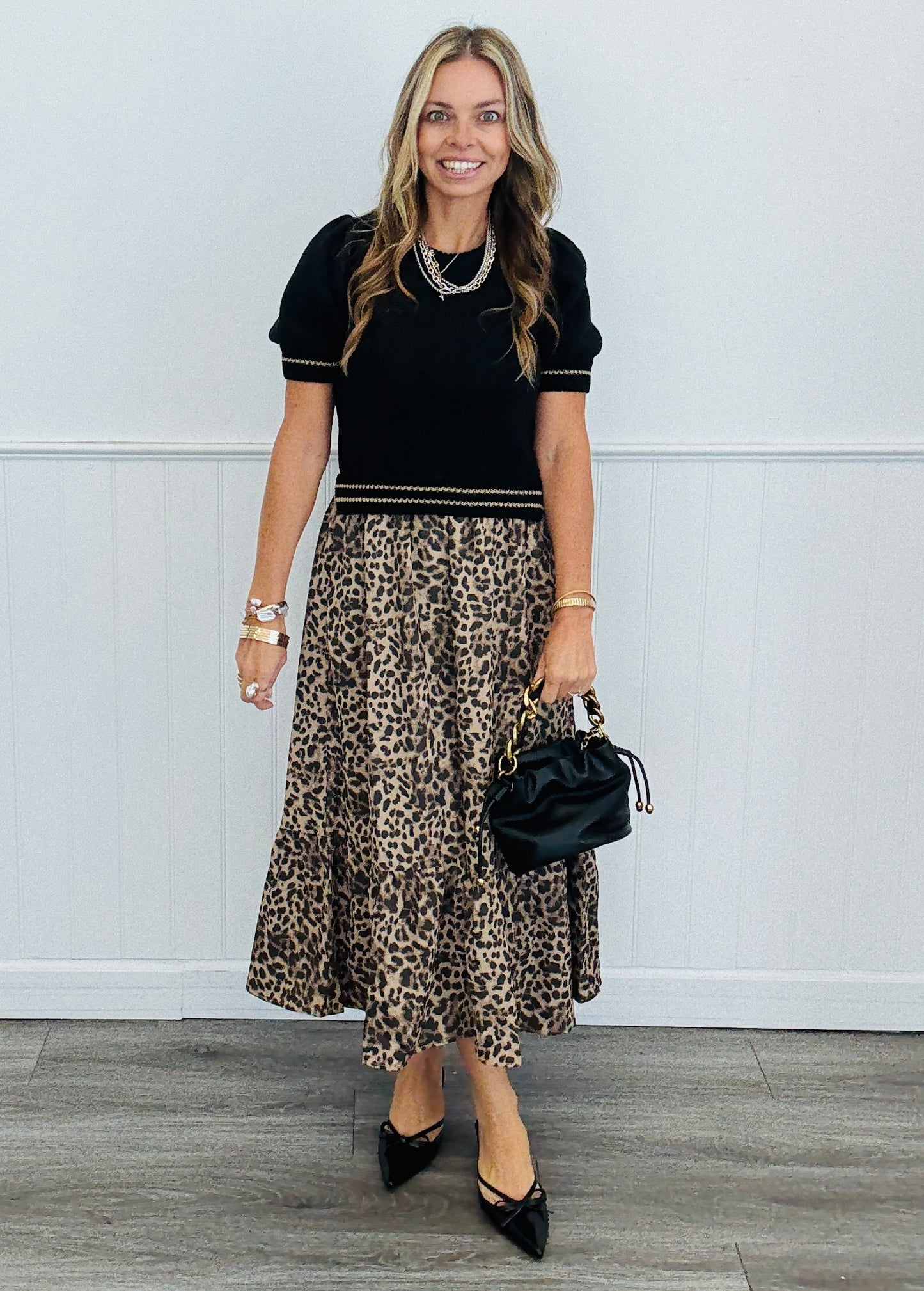 Leopard Short Sleeve Maxi Dress (Reg. and Plus)