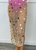 Beige Crochet Disc Sequin Maxi Dress (Reg.)