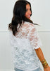 White Lace Matcha Short Sleeve Top (Reg.)