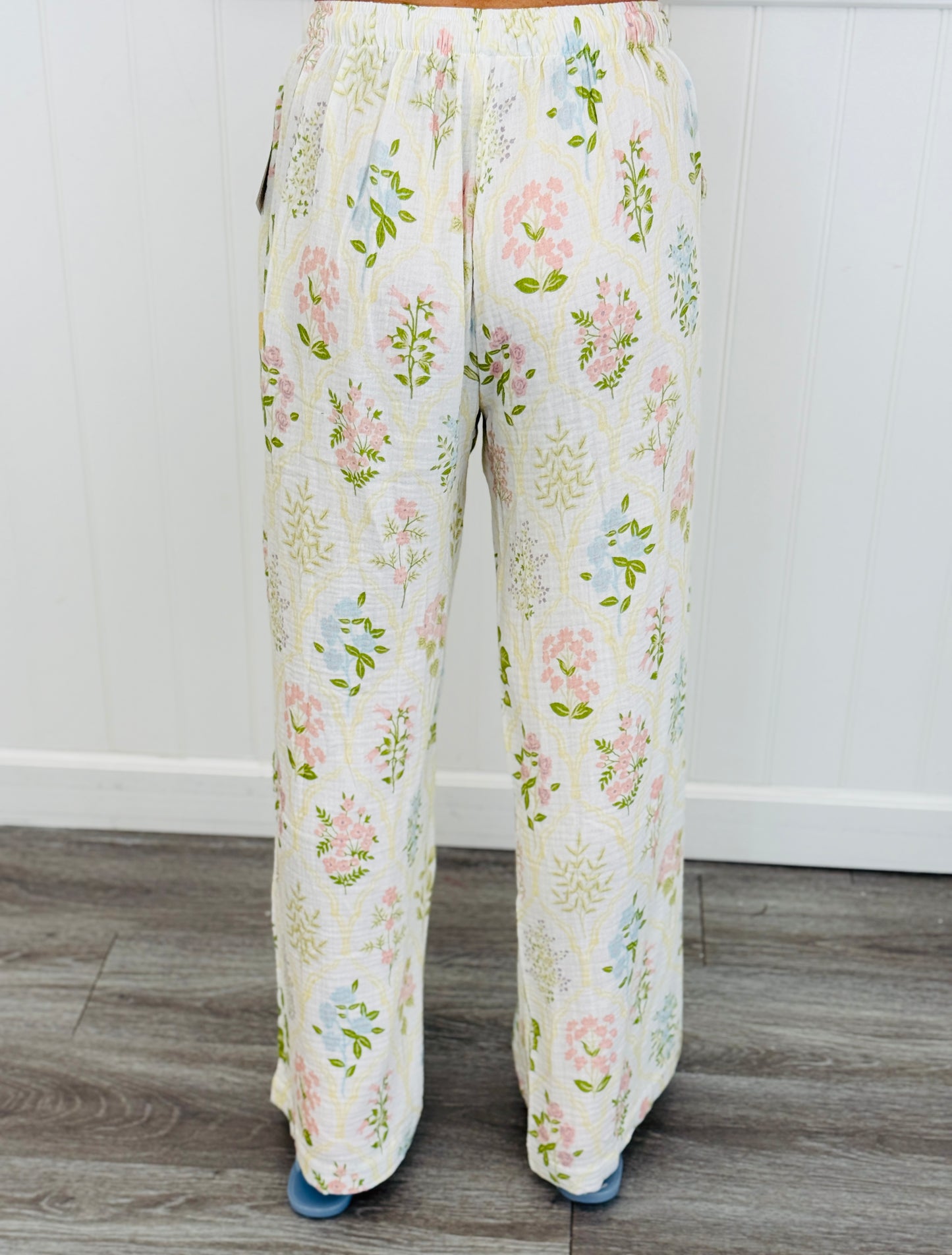 Ivory Flower Woven Pants (Reg & Plus)