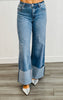 Sparkly Rhinestone Cuffed Wide Leg Jeans (Reg.)