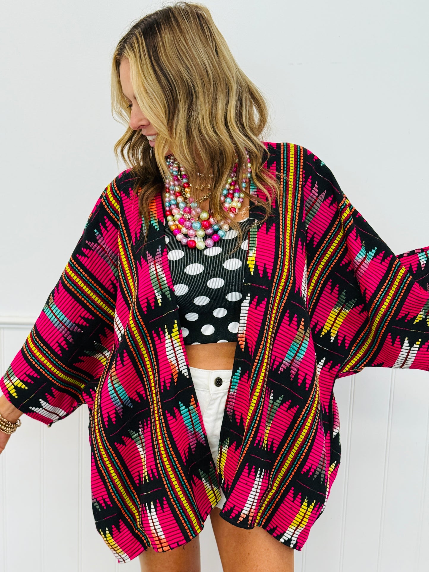 Feel Free With Love Multi Color Cardigan ( One Size)
