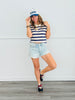 Multi Yarn Dyed Striped Tee Top (Reg.)-3 Colors