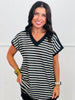 Jacquard Stripe Casual Top (Reg & Plus)-2 Colors