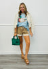 Cream/Navy Polka Dot Bubble Hem Jacket (Reg.)