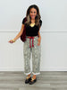 Leopard/Red Braided Waist Belt Pants (Reg.)