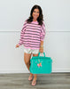 Gigi Pink Striped Cardigan (Reg.)