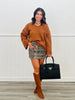 Brown Chunky High Low Sweater Top (Reg & Plus)