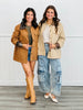 Contrast Faux Leather Denim Jacket (Reg.)-2 Colors