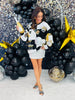 Queen Of Sparkles Black & White Checkered NYE Icon Sweatshirt (Reg. and Plus)