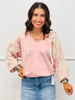 Blush Pink Lacey Hoodie Top (Reg & Plus)
