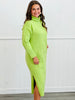 Lime Turtleneck Midi Sweater Dress (Reg & Plus)
