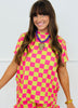 Checkered Print Top & Ruffle Shorts Set (Reg. & Plus) - 4 Colors
