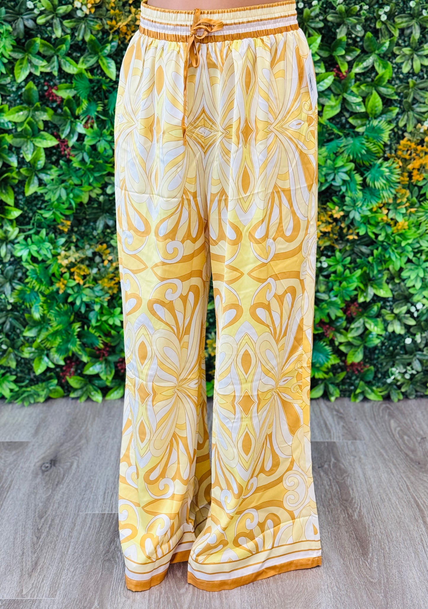 Lemon Printed Satin Pants (Reg.)