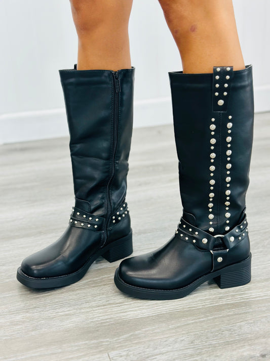 Black Hey There Stud Boots