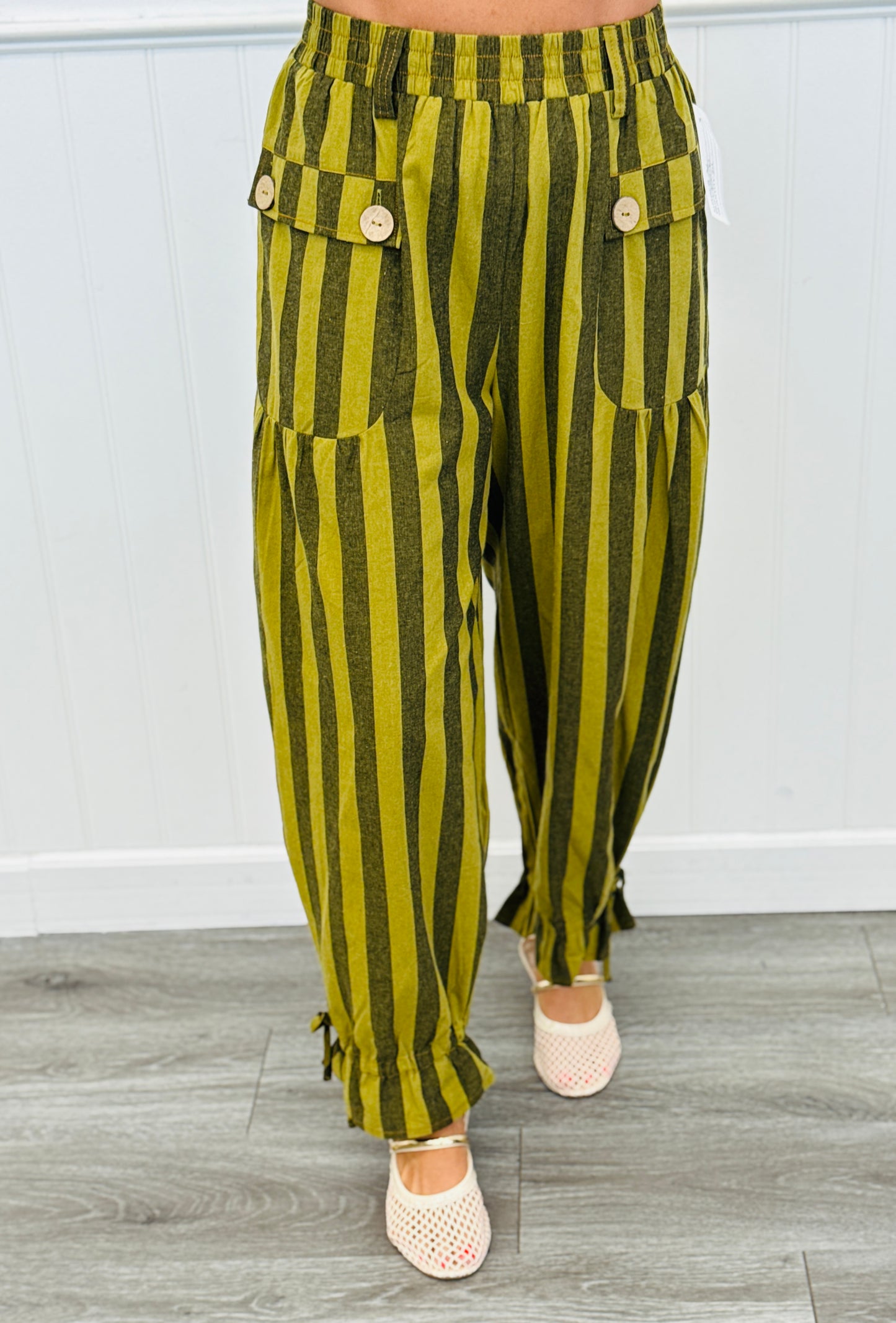Thyme Stripe Cargo Pants (Reg & Plus)