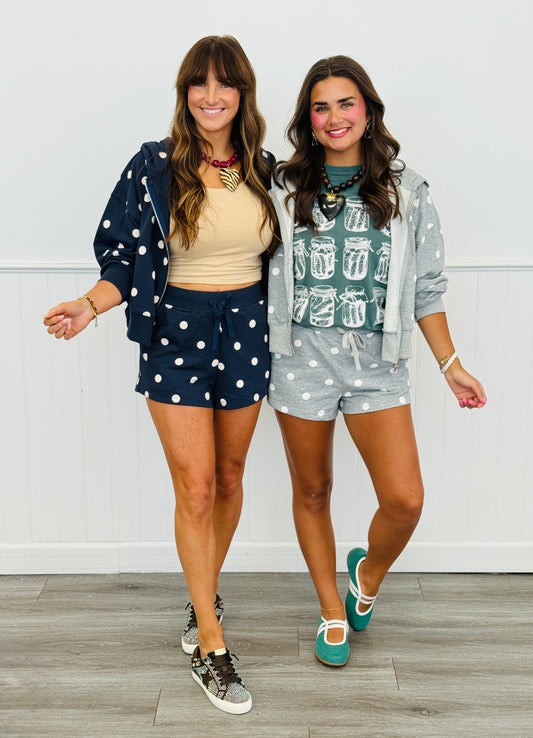 Polka Dot Lounge Shorts (Reg & Plus) - 2 Colors
