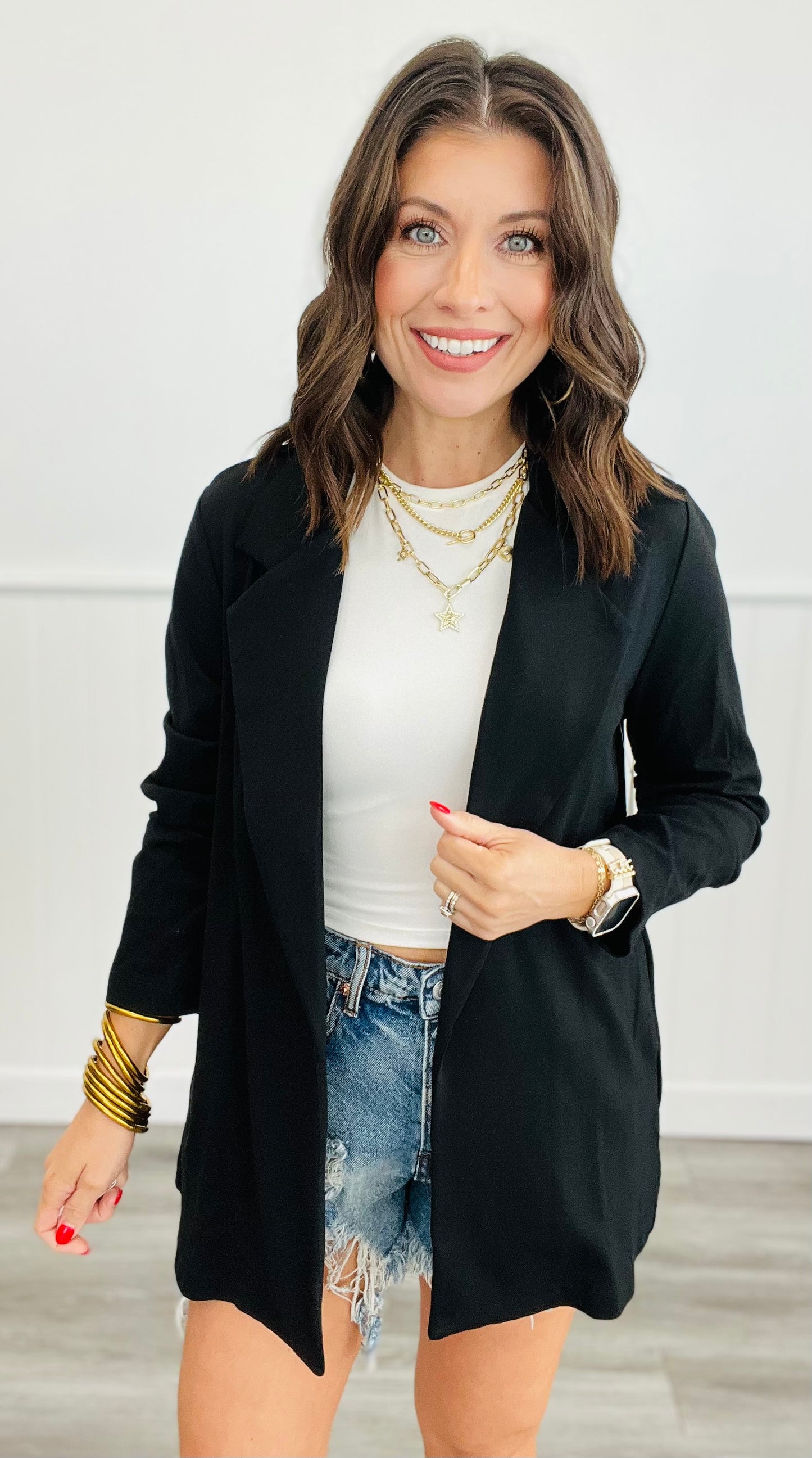 Dear Scarlett Magic 3/4 Sleeve Blazer (Reg. and Plus) - 9 Colors