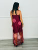 Burgundy Polka Dot Sheer Overlay Midi Dress (Reg.)