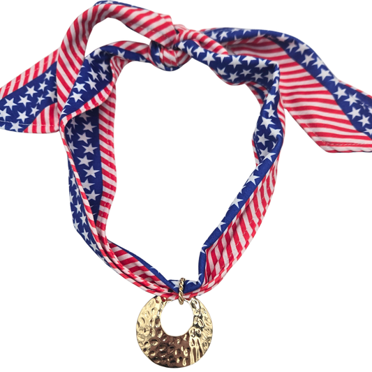 Patriotic Scarf Necklace