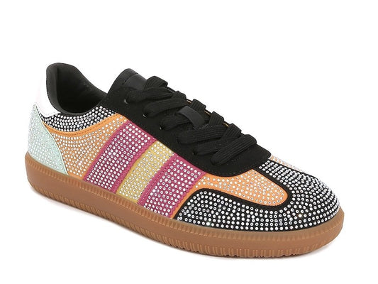 Black Multi You're A Star Rhinestone Sneakers