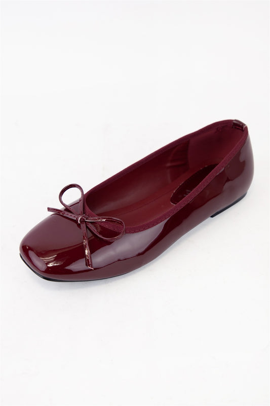 Wine Pretty in Patent Ballet Flats