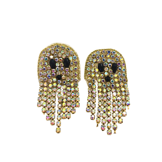 Rhinestone Ghost Statement Earrings