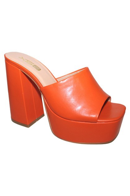 Orange Power Move Platform Heels