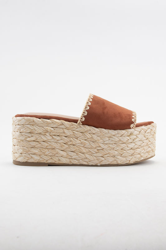 Tan Be Extra Espadrille Platform Sandals