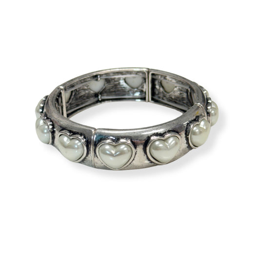 Pearl Heart Stretch Bracelet