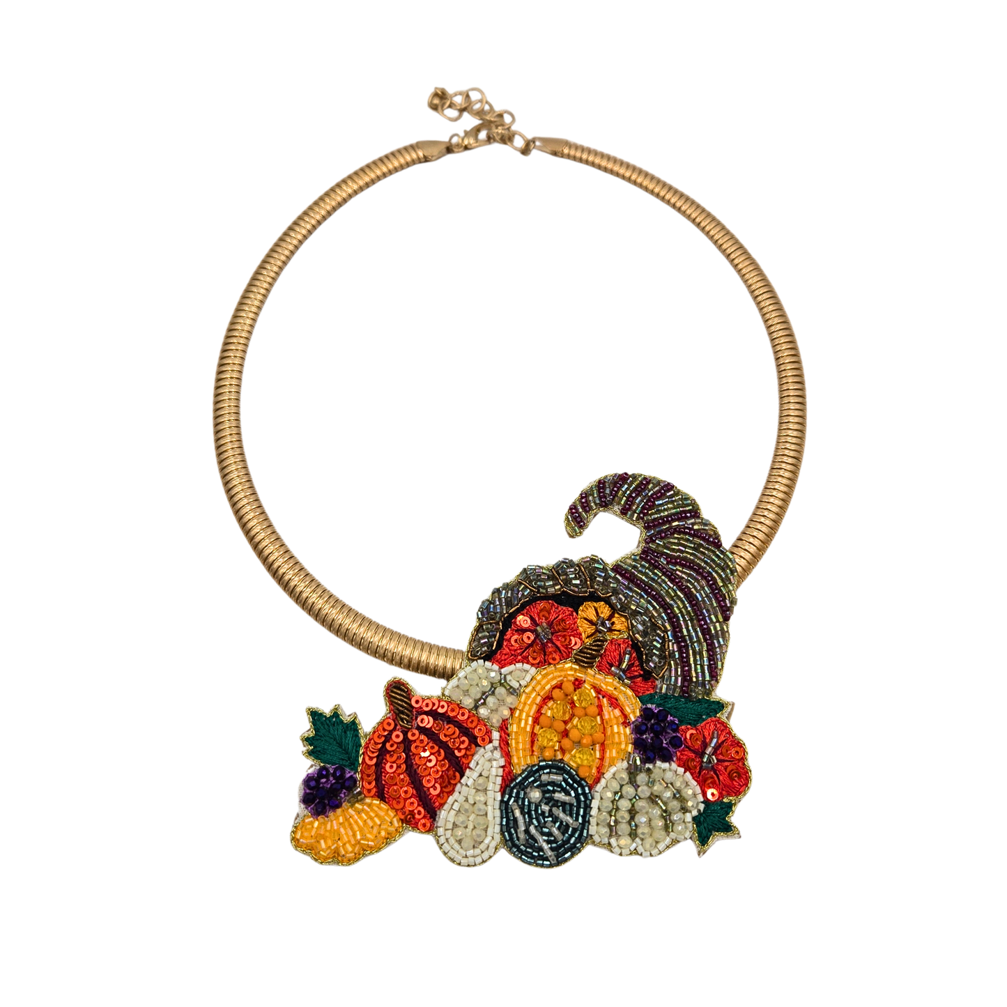 Sequin Cornucopia Collar Necklace