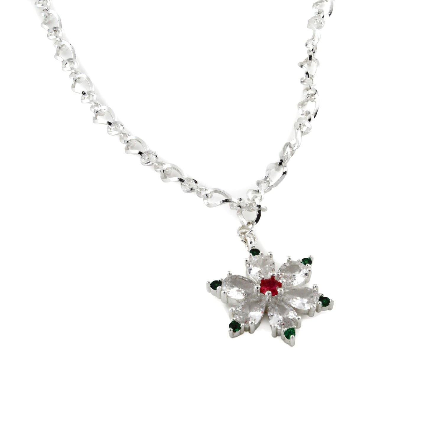 Poinsettia Necklace-SILVER