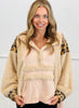 POL Pink/Beige Sherpa Contrast Hoodie Top (Reg.)