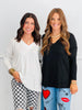 V-Neck Long Sleeve Top (Reg. and Plus) - 2 Colors