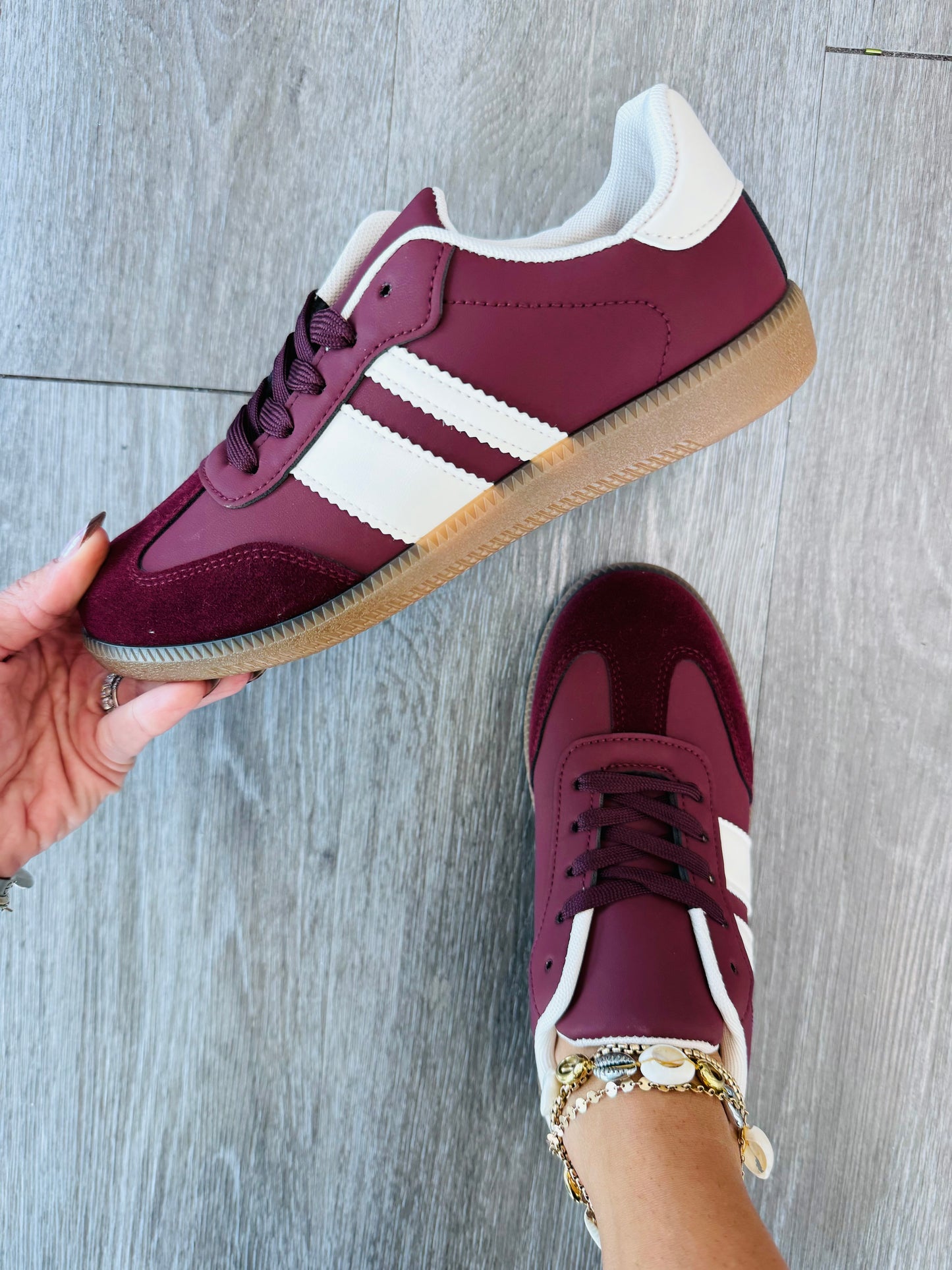 Burgundy All Worth It Sneakers