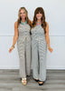 Striped Button Up Sleeveless Top (Reg)- 3 Colors