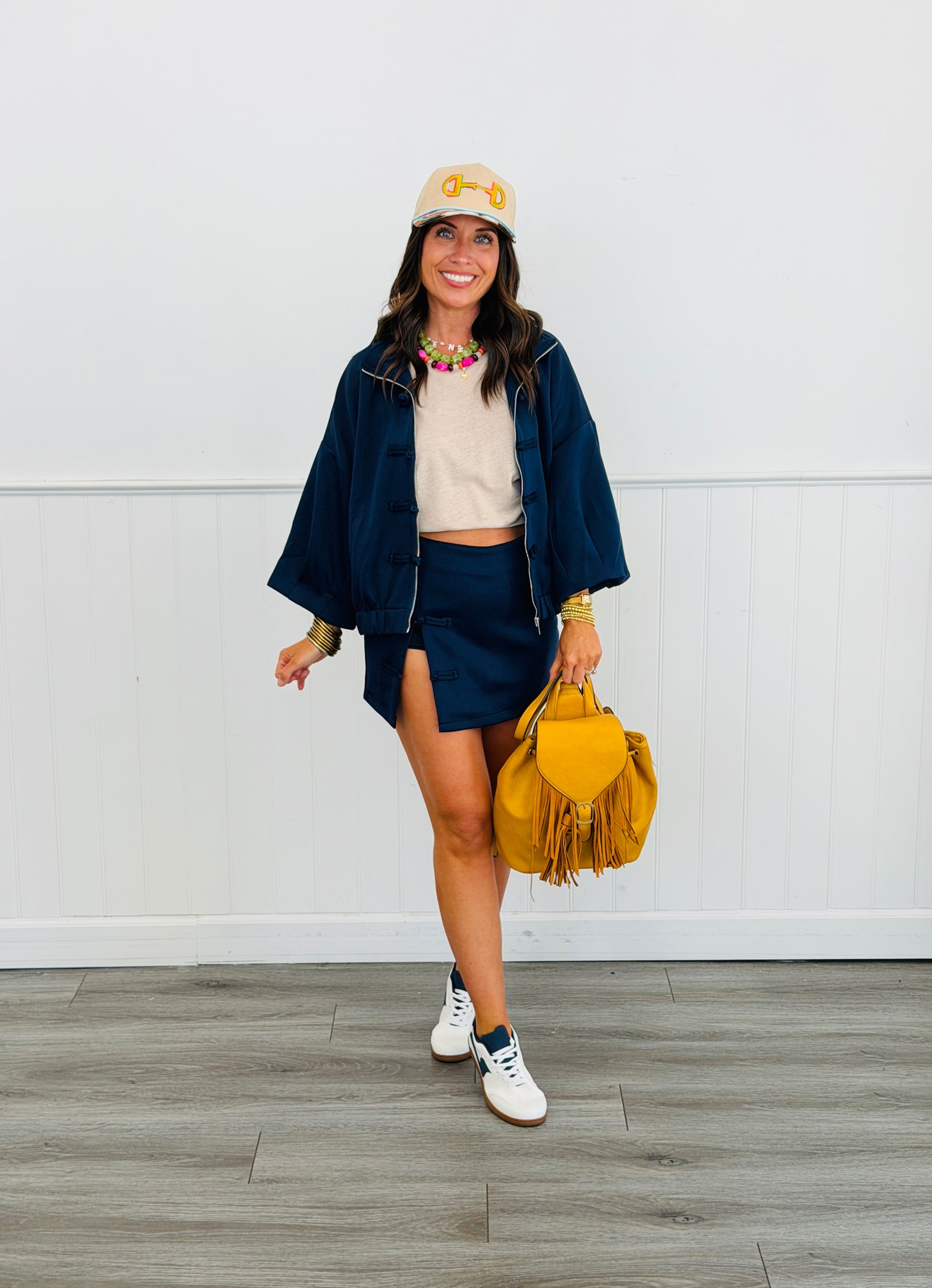 Navy Zip Up Jacket & Mini Skort Set (Reg.)