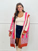 POL Pink Multi Striped Long Cardigan (Reg.)