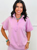 Modal Scuba Quarter Zip Short Sleeve Top (Reg. & Plus) - 6 Colors