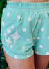 Queen Of Sparkles Dusty Green Polka Dot Sparkle Shorts (Reg. & Plus)