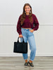 Plum Embroidered Laser Cut Sweatshirt (Reg & Plus)