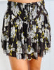 Charcoal Brown Floral Mesh Mini Skort (Reg.)